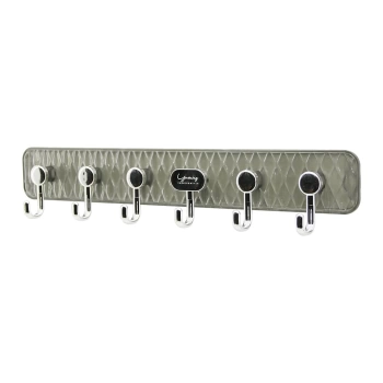 DELUX ASKI MİKA KRİSTAL PLASTİK TABANLI  6 KOLLU= TAK ÇIKAR  YAPIŞKANLI MONTAJ 6X42CM (4887)
