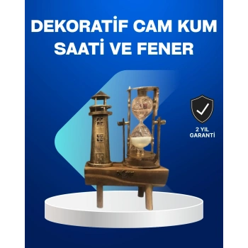 Deniz Feneri Tasarımlı Ahşap Kum Saati – Retro Masa Aksesuarı
