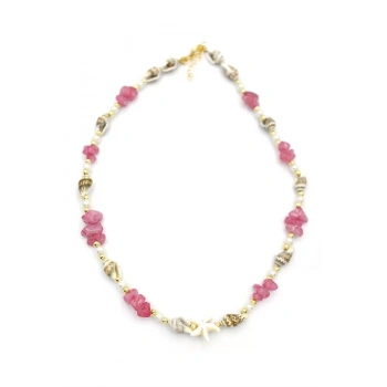 Deniz Kabuğu Kolye - Nar Çiçeği