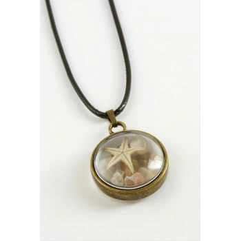 Deniz Yıldızı Bombeli Canlı Kolye