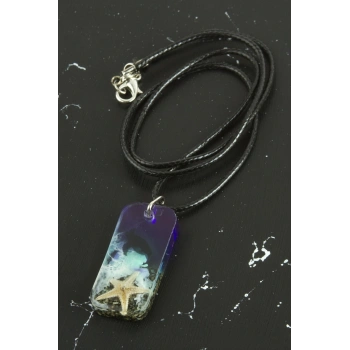 Deniz Yıldızı Dikdörtgen Epoksi Kolye