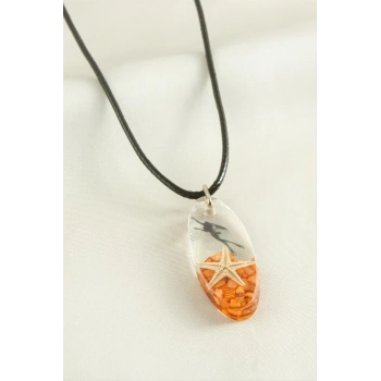 Deniz Yıldızı Elips Epoksi Kolye