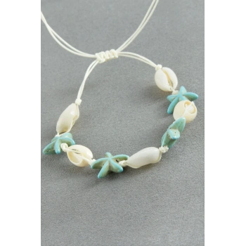 Deniz Yıldızı İstiridye Makrome İp Bileklik