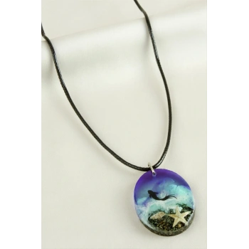 Deniz Yıldızı Oval Epoksi Kolye