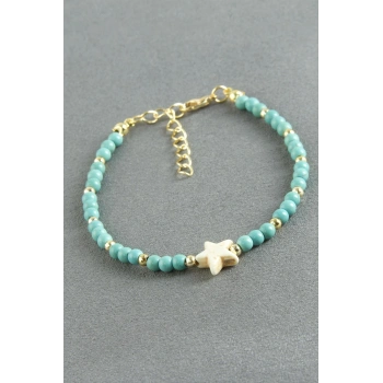Deniz Yıldızı Turkuaz Boncuk Bileklik
