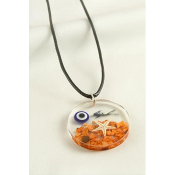 Deniz Yıldızı Yuvarlak Epoksi Kolye