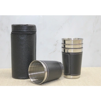 Derili Kılıflı 4lü Shot Bardak