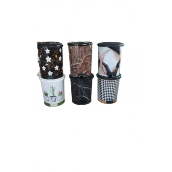 Desenli Pedallı Çöp Kovası No:3 -MRD153