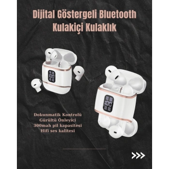 Dijital Göstergeli Bluetooth Kulakiçi Kulaklık – 4’lü Paket, Gürültü Engellemeli