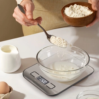 Dijital Mutfak Terazisi Paslanmaz Çelik Elektronik Lcd Ağırlık 5 Kg Ölçeklii Pişirme Ölçü Aleti