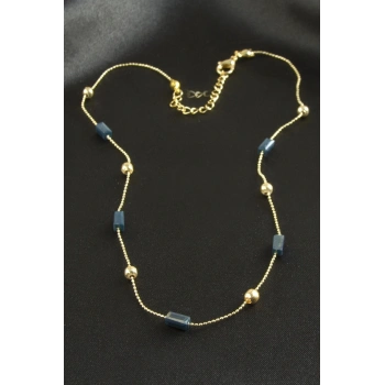 Dikdörtgen Kristal Zincir Kolye