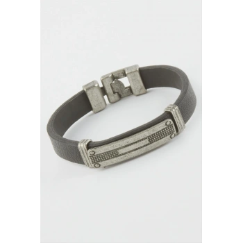 Dikdörtgen Suni Deri Bileklik