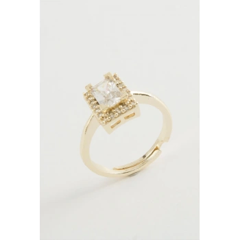 Dikdörtgen Tek Taşlı Yüzük