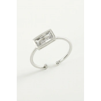 Dikdörtgen Zirkon Taşlı Yüzük