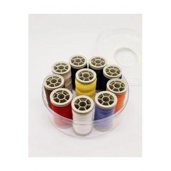 Dikiş Iplik Seti 10lu Yuvarlak Kutulu -7663