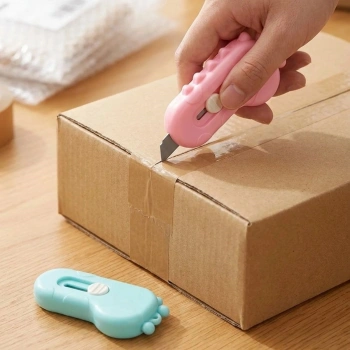 Dinozor Tasarımlı 2’li Mini Makas ve Falçata Seti – Pratik Kargo Paket Açıcı Aparat (4887)