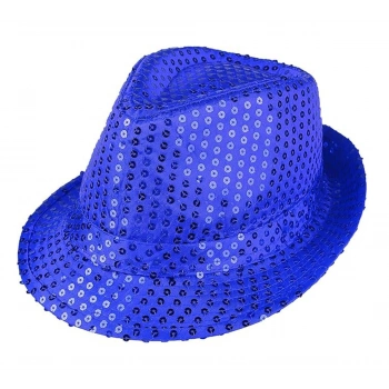 Disko Star Mavi Payetli Fötr Şapka Yetişkin Boy