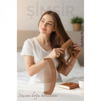 Doğal Şimşir Ahşap Tarak – 16 cm, Anti-statik, Kepek Karşıtı ve El Yapımı 722266