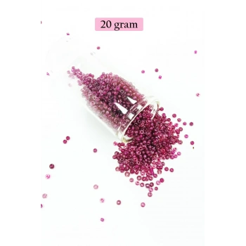 Dökme Cam Kum Boncuk (11/0) 2 mm - 20 Gram -  Mor - BNC005