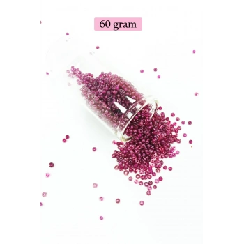Dökme Cam Kum Boncuk (11/0) 2 mm - 60 Gram -  Mor - BNC040