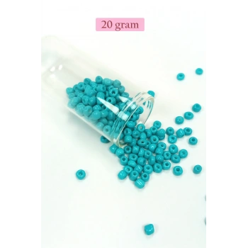 Dökme Cam Kum Boncuk Büyük Boy (6/0) 4 mm - 20 Gram - Camgöbeği Yeşili - BNC082