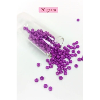 Dökme Cam Kum Boncuk Büyük Boy (6/0) 4 mm - 20 Gram - Koyu Eflatun - BNC087