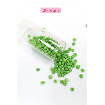 Dökme Cam Kum Boncuk Büyük Boy (6/0) 4 mm - 20 Gram - Yeşil - BNC072
