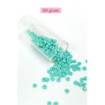 Dökme Cam Kum Boncuk Büyük Boy (6/0) 4 mm - 60 Gram - Açık Yeşil - BNC124