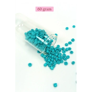 Dökme Cam Kum Boncuk Büyük Boy (6/0) 4 mm - 60 Gram - Camgöbeği Yeşili - BNC118