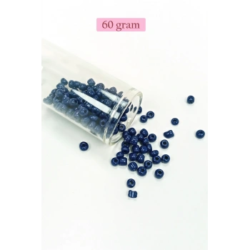 Dökme Cam Kum Boncuk Büyük Boy (6/0) 4 mm - 60 Gram - Lacivert - BNC134
