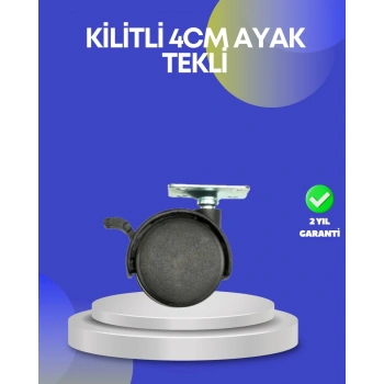 Dolap Ve Raflar İçin 4 Cm Kilitli Tekerlek Tekli