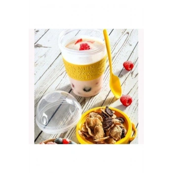 Dondurma Kabı Kaşıklı Yoğurt Kabı Kaşıklı Pratik Çok Kullanım Amaçlı -AP-9199