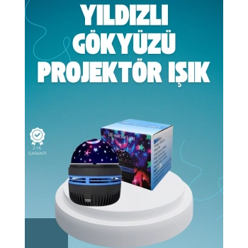 Döner Galaxy Projektör Gece Lambası – Ay Ve Yıldız Işıklı Atmosfer Lamba, Usb Bağlantılı