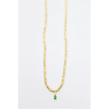 Dorika Taşlı Kolye - Altın