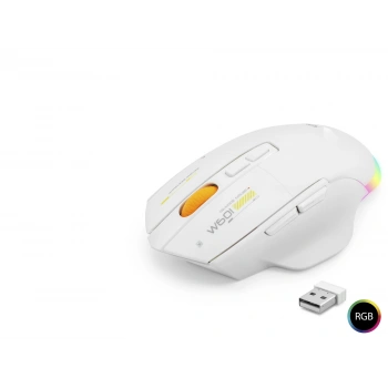 Dual Mode Kablosuz Gaming Mouse 12800 Dpi 7 Tuş Makro 1000Hz Rgb - Beyaz W601W