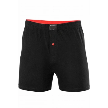 Düğmeli Pamuklu Erkek Penye Boxer Siyah - 1146A
