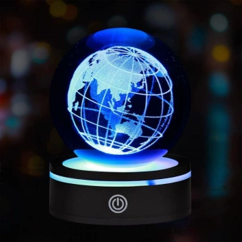 Dünya Tasarımlı Usb li Dönen Cam Küre
