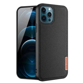 Dux Ducis Fino Serisi İphone 12 Pro Max Kılıf Premium Dokuma Silikon Kılıf