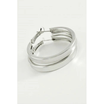 Düz Kare Halka Küpe 3,5 cm