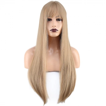 Düz Perçemli Uzun Fiber Sentetik Peruk - Balköpüğü