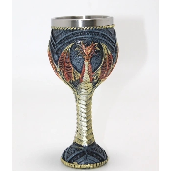 Ejderha Tasarımı 3D Kabartmalı Çelik Kadeh Bardak
