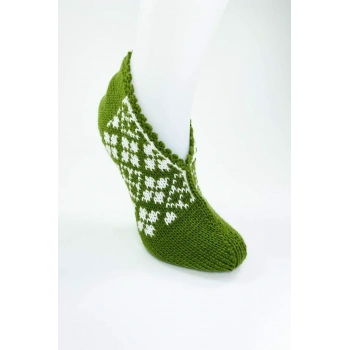 El Örgüsü Kışlık Şık Kadın Yün Patik D10