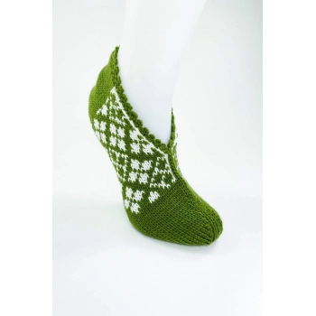 El Örgüsü Kışlık Şık Kadın Yün Patik D10