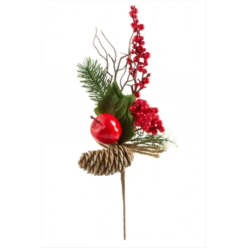 Elma Kozalak Çamlı Kokina Yılbaşı Süsü 30 cm