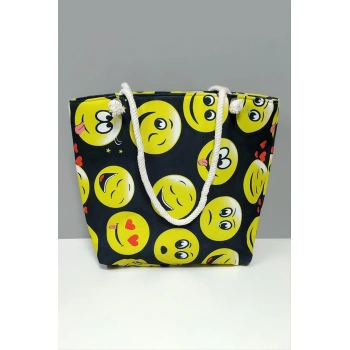 Emoji Desenli Plaj Çantası