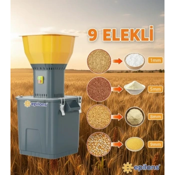 Epilons 55l 1300 W Profesyonel Tahıl Yem Öğütücü – 9 Paslanmaz Elek Hediyeli