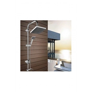 Epilons Robot Tepe Duş Sistemi Yağmurlama Duş Seti Krom Siyah Kare