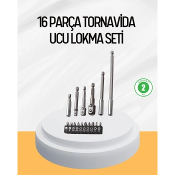 Ergonomik 16 Parça Bits Tornavida Uç Ve Adaptör Seti