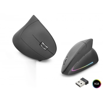 Ergonomik Dikey Gaming Mouse Dual Mode 1600 Dpi Sessiz Rgb - Siyah ND1211