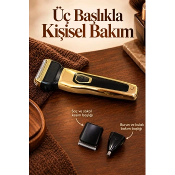 Erkek Bakım Seti Kablosuz Kullanımlı Üç Başlıklı